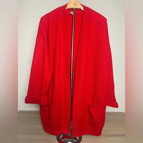 Nap | Plush Cashmere Ribbed Open Front Sweater Cardigan Cozy Quiet Luxury - Picture 1 of 8